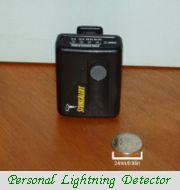 A StrikeAlert personal lightning detector.